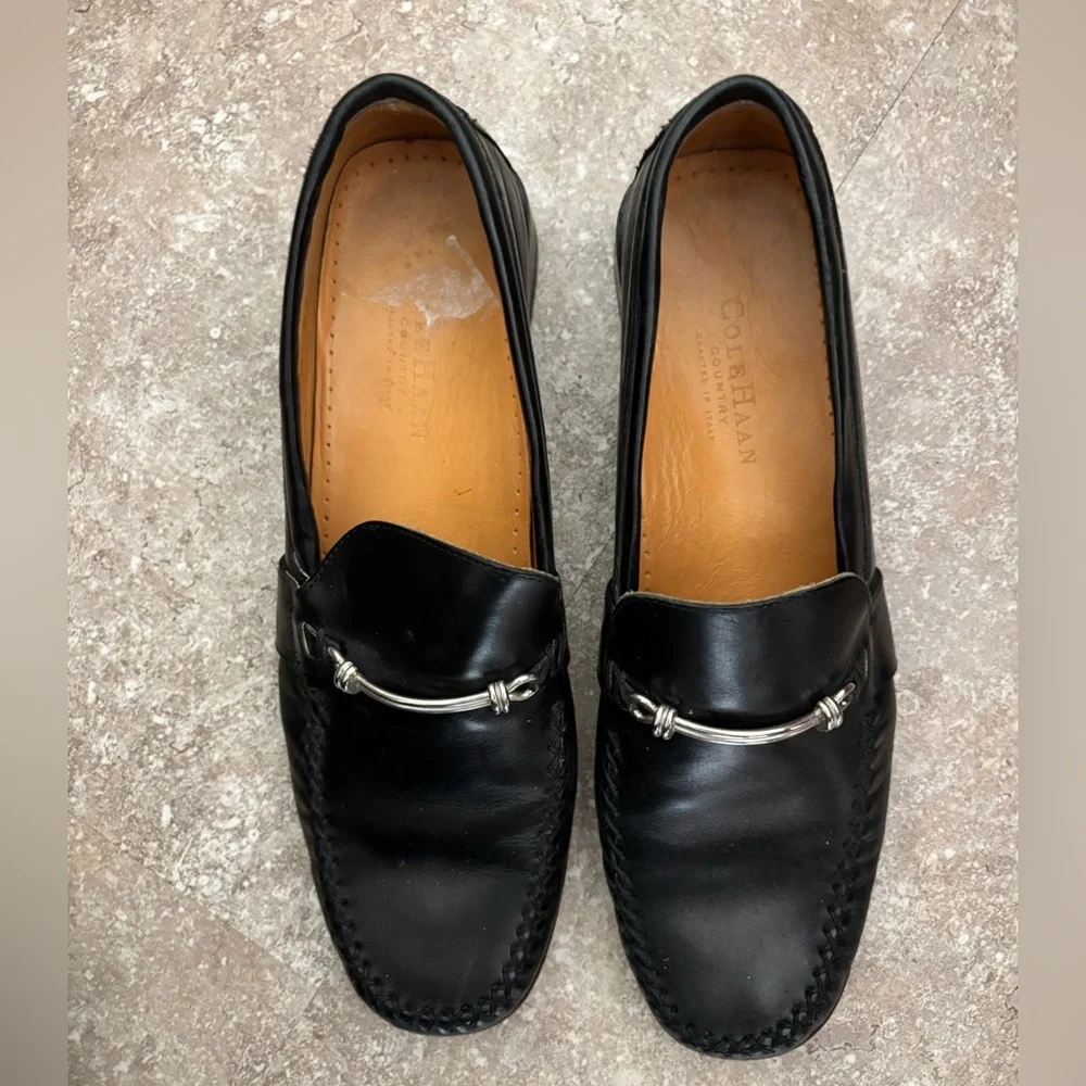 Cole Haan Classics‎ Country Black Leather Loafer Silver Bit 8.5 AA